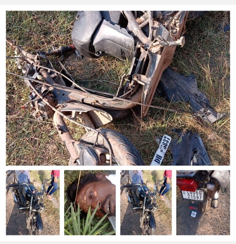 महासमुन्द : बाइक और स्कूटी के भिड़ंत में एक कि मौत स्कूटी के उड़े परखच्चे हाइवे में एक तरफ सड़क जाम करके कार्य चल रहा था नेसनल हाइवे सड़क किनारों से अवैध कब्जा हटाने नाकाम हो चुके है गड्ढे ।