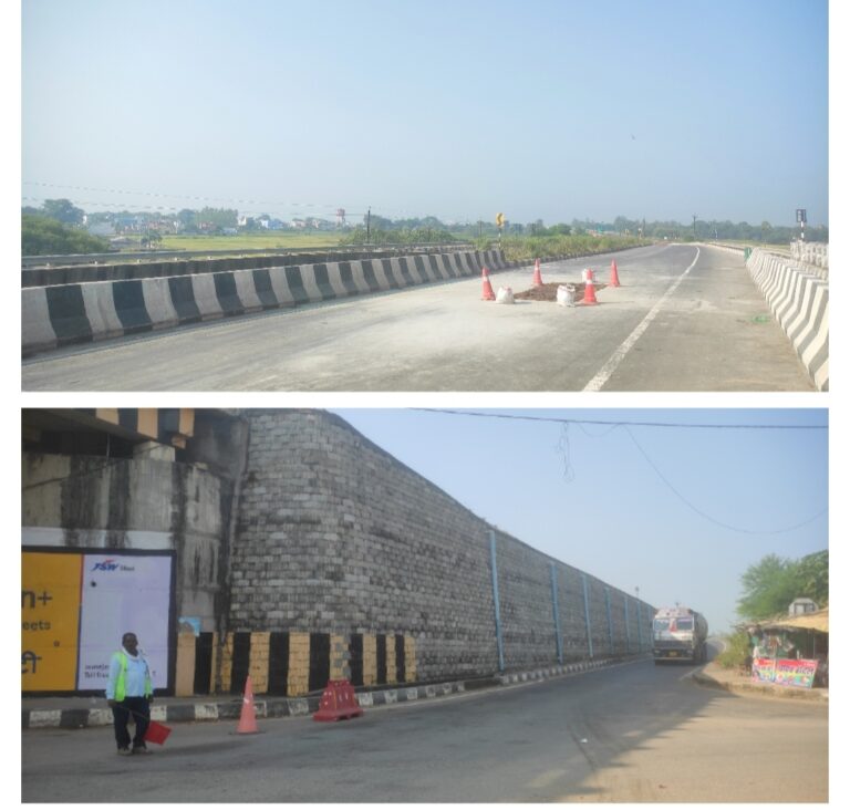 बसना : जगदीशपुर ओवरब्रिज में दूसरे बार हो रहा है मरम्मत साल भर पहले हुई थी इसी ब्रिज में मरम्मत का काम भारी भरकम वाहनों का रोज होता है आना जाना नीचे भी गुजरते है हजारो वाहन ।