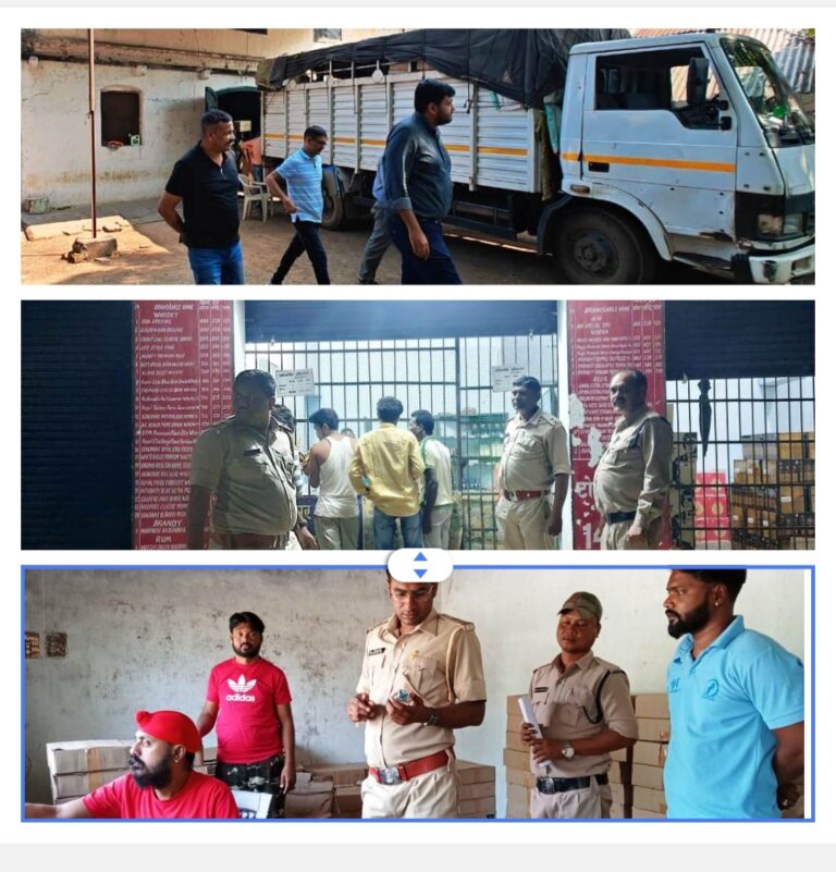 महासमुन्द : 93 छापेमारी में 54 आरोपियों पर कार्यवाही कर 4,03,557 रुपए मूल्य की कुल 1697.32 लीटर अवैध मदिरा जप्त जांच चौकियों में कुल 4286 वाहन तथा 152 मदिरा परेषणों की जांच ।