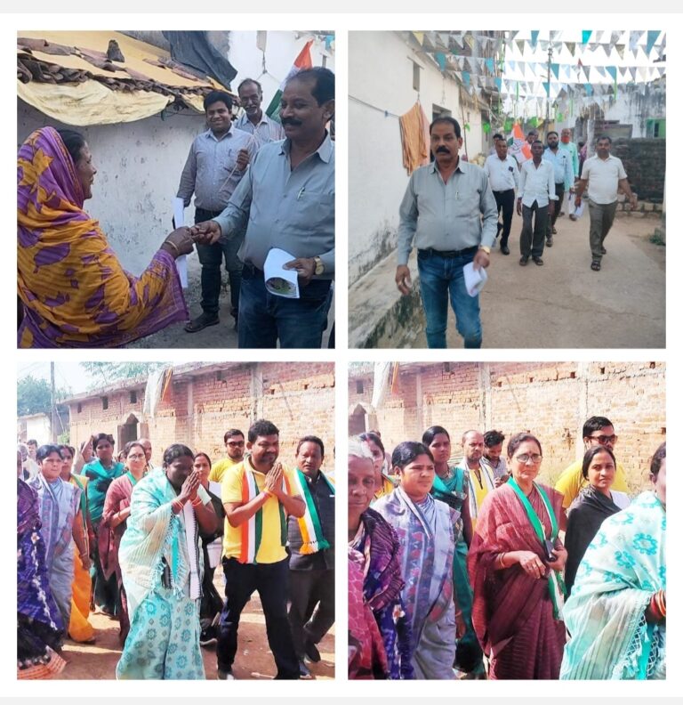 सरायपाली : न.पा अध्यक्ष अमृत पटेल ने शहर में कांग्रेस प्रत्याशी के लिए मांगा वोट ,,चातुरी नंद जलगढ़, पोडागढ़, खैरझिटकी, बेलमुंडी, केना, पहुंचे जहा ग्रामीण को अपने बीच पाकर खुशी से झूमने लगे, वहीं ग्रामीणों ने मृदंग और जयकारे के साथ जोरदार स्वागत किया, ।