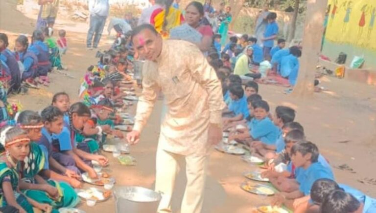 बसना : मिडिल स्कूल कुड़ेकेल में दिया गया न्यौता भोज