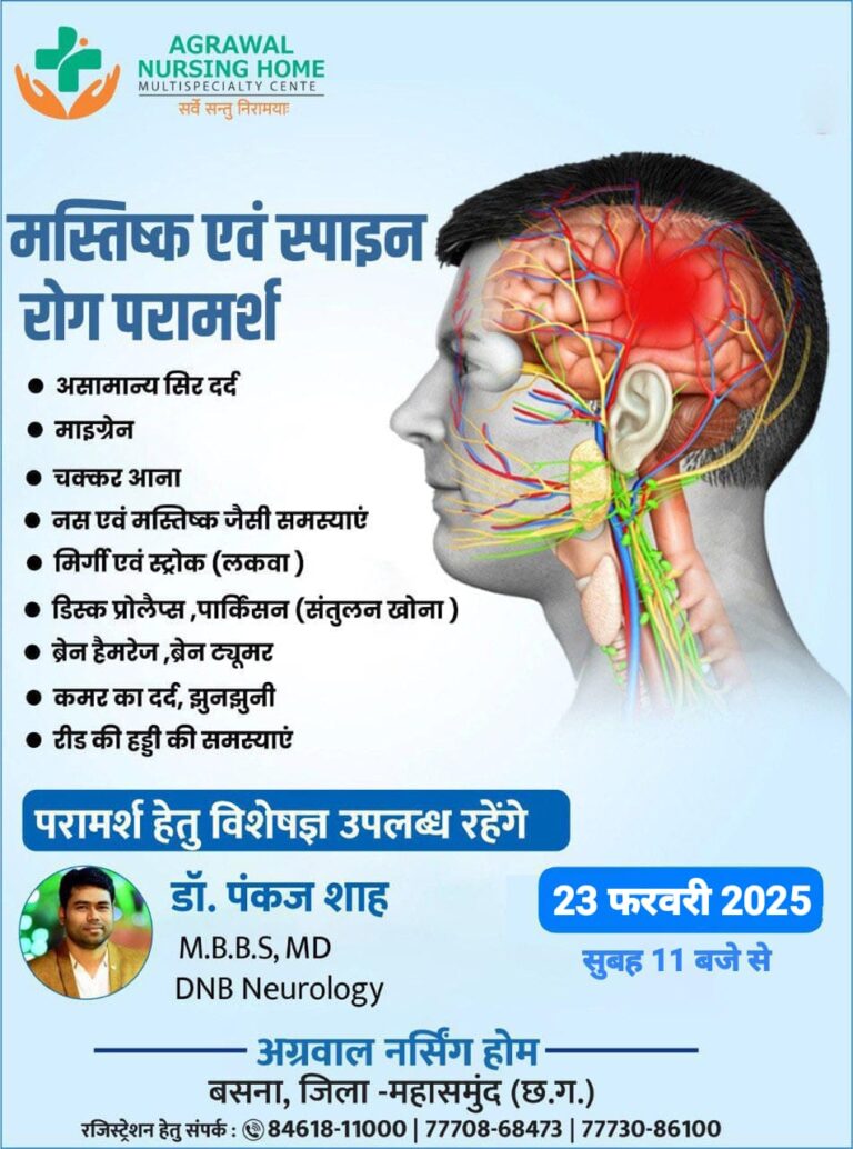 AGRAWAL NURSING HOME MULTISPECIALTY CENTE सर्वे सन्तु निरामयाः मस्तिष्क एवं स्पाइन रोग परामर्श