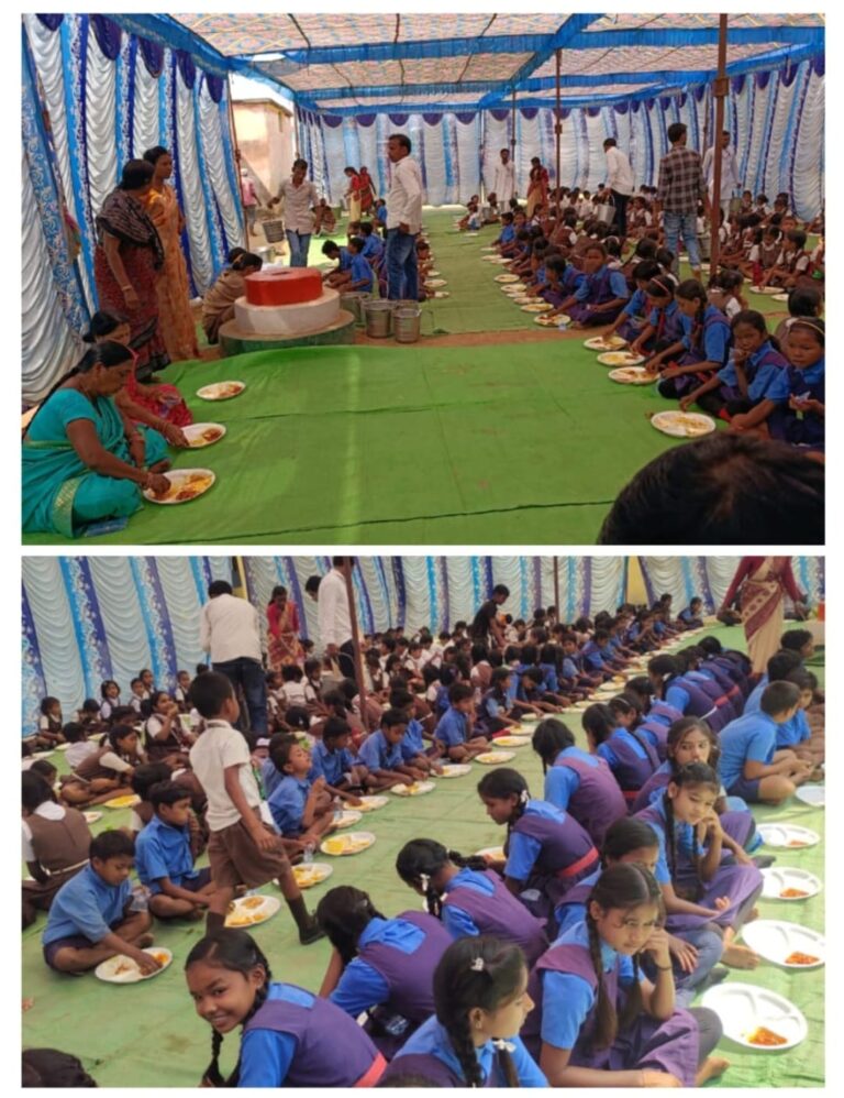 शास.प्राथ. शाला,उच्च प्राथ.शाला एवं सरस्वती शिशु मंदिर बालसी में नेवता भोज का आयोजन