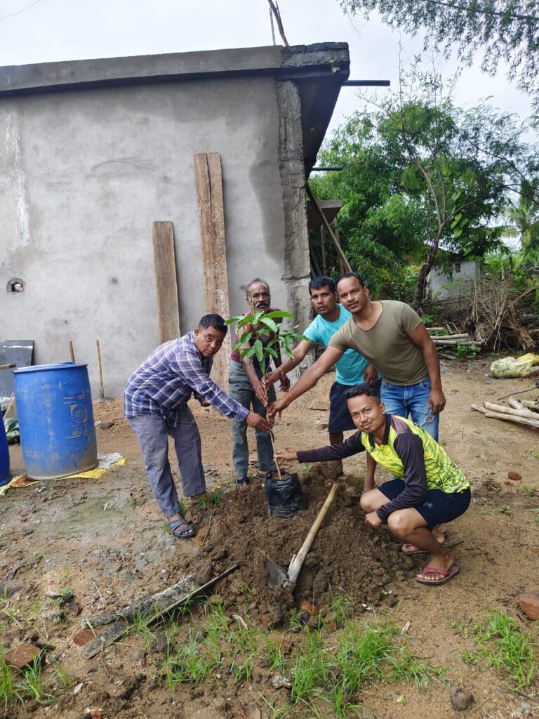 पिथौरा/खेड़ीगांव में सरपंच सहित ग्रामीणों ने किया पौधरोपण