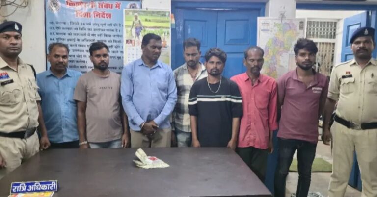 बलौदा बाजार/ बड़ी कार्रवाई:ग्राम भदरा नदी किनारे जुए के फड़ पर छापा, 7 जुआरी गिरफ्तार