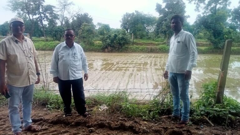  बागबाहरा/ग्राम सोनदादर में पैडी ट्रांसप्लांटर तकनीक से धान रोपाई के लिए किसानों को किया जा रहा प्रोत्साहित