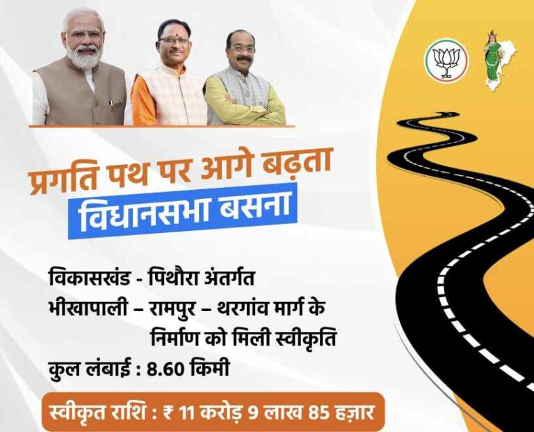 CG : पिथौरा से भीखापाली, रामपुर और थरगांव को जोड़ेगी नई सड़क, 11.09 करोड़ की परियोजना को मंजूरी, विधायक ने मुख्यमंत्री उपमुख्यमंत्री जताया आभार