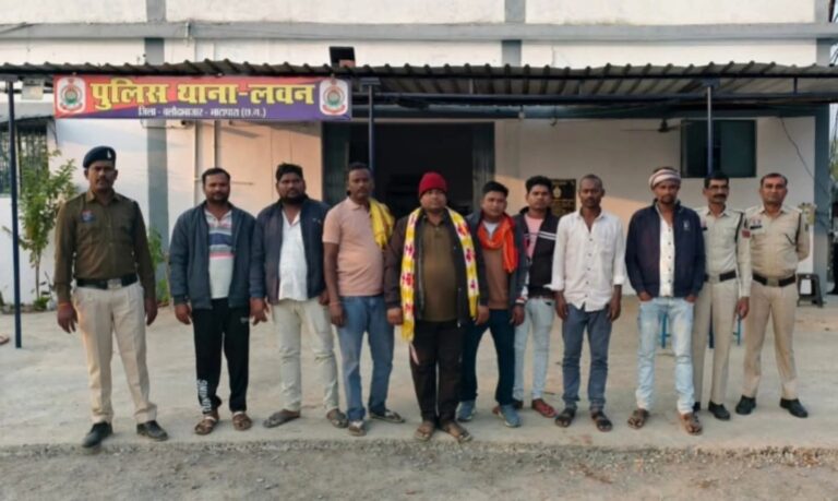 बलौदाबाजार/ग्राम तिल्दा (डोंगरा) में रात के अंधेरे में रेत चोरी का पर्दाफाश – 8 आरोपी गिरफ्तार