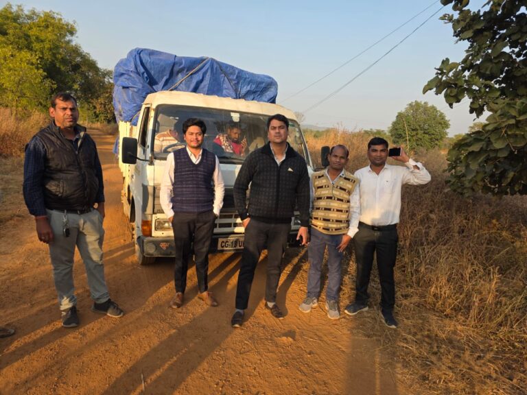 बागबाहरा/अवैध धान परिवहन पर कार्रवाई, 150 कट्टा धान एवं एक वाहन जब्त