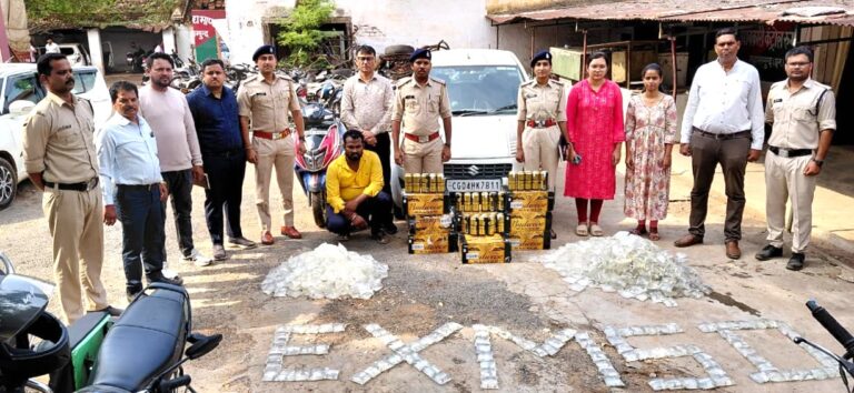 महासमुंद/अवैध शराब परिवहन पर आबकारी विभाग की कार्रवाई, 376 लीटर मदिरा और दो वाहन जब्त