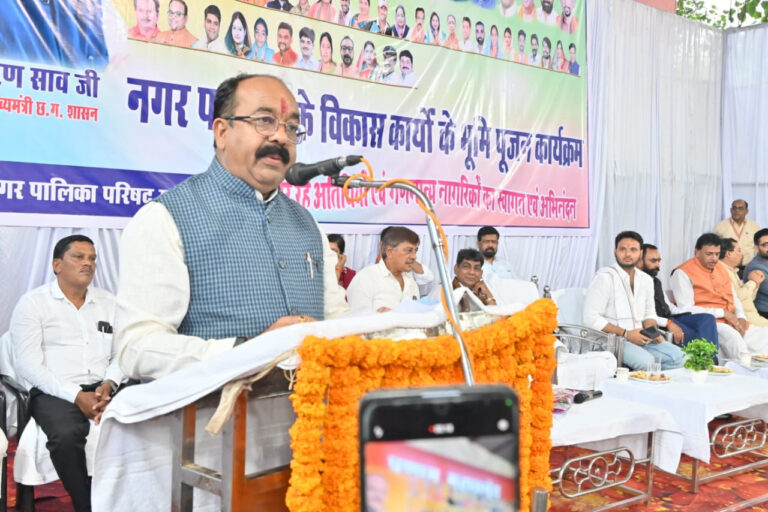 उप मुख्यमंत्री श्री अरुण साव ने 32 करोड़ के कार्यों का किया भूमिपूजन