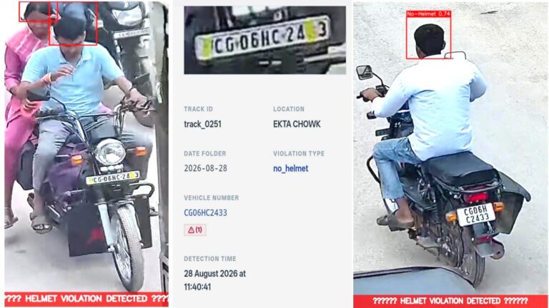 महासमुंद/नंबर प्लेट से छेड़छाड़ कर ई-चालान से बचने की कोशिश पड़ी भारी, यातायात पुलिस ने काटा ₹1,500 का चालान