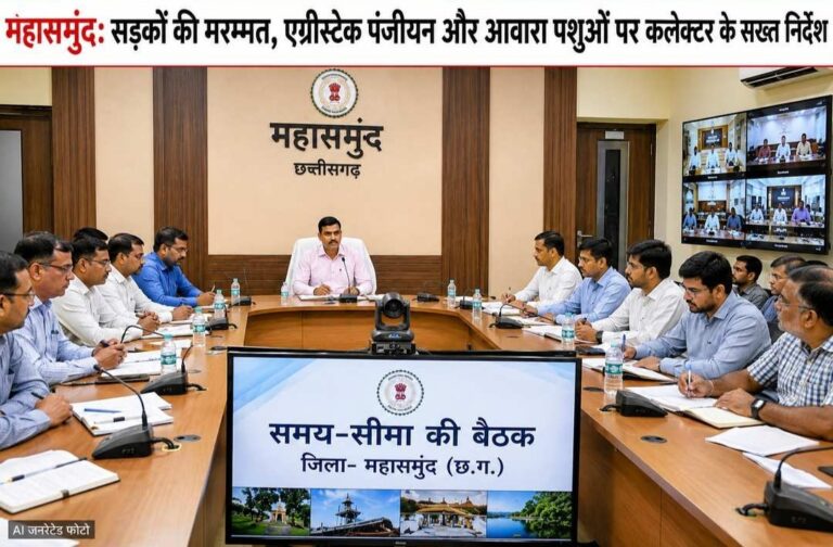 महासमुंद : सड़क मरम्मत से लेकर संस्थागत एग्रीस्टेक पंजीयन और आवारा पशुओं के रोकथाम पर जोर