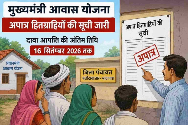 बलौदाबाजार : मुख्यमंत्री आवास योजना की अपात्र सूची जारी, 16 सितंबर तक दावा-आपत्ति का मौका